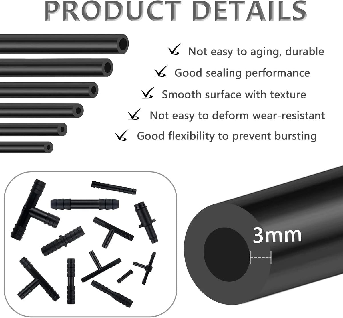 6PCS Vacuum Line Kit for Automotive (5Ft)