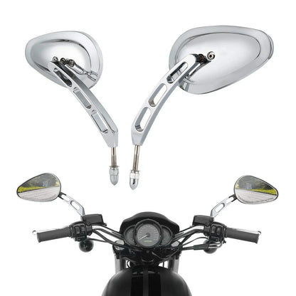 8mm Chrome Rearview Mirrors for Harley Touring Sportster 883 1200 Dyna (2004-2023)