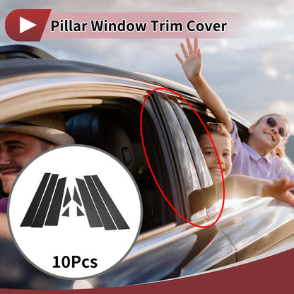 Door Pillar Window Trim for Nissan Murano (2003–2008) Black Carbon Fiber