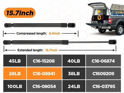 Gas Strut for Truck Pickup Topper Door Cap Canopy 16in 125N (2017–2024)