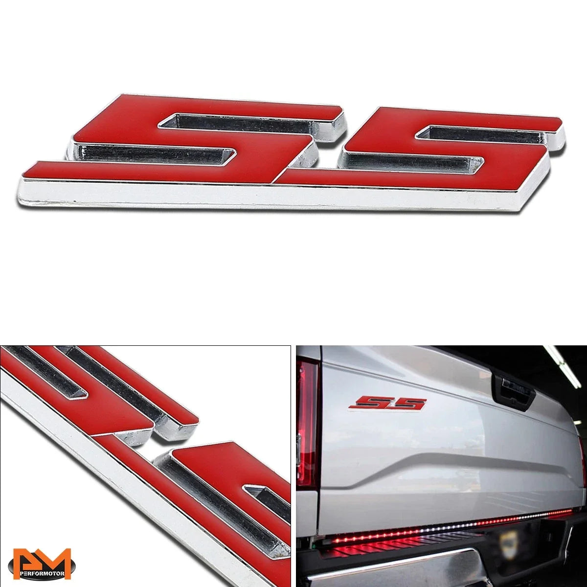 3D Polished Metal Red Emblem for Chevrolet Camaro/Impala/Chevelle (2010–2023)