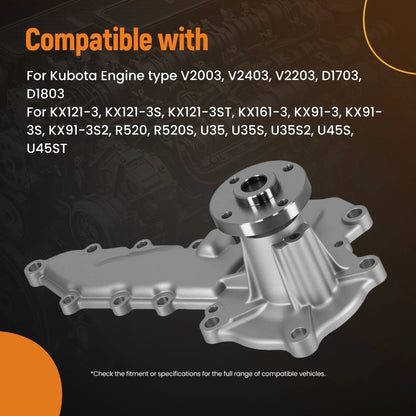 Water Pump for Kubota L3901 (2016–2023) 1A051-73035 25-15568-00SV 1A051-73036