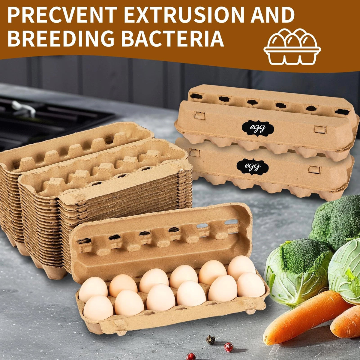 25-Pack Empty Egg Cartons for Various Uses (Natural Paper Pulp)