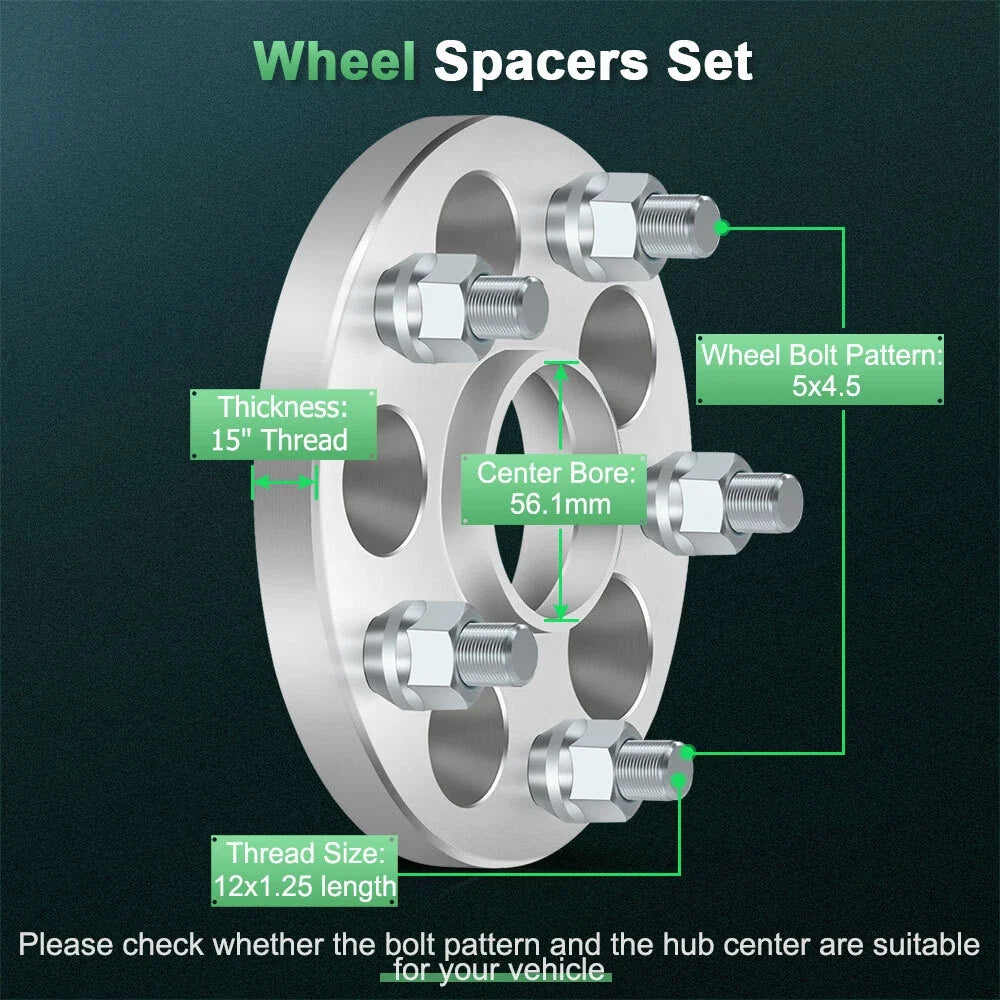 Set of 2 Wheel Spacers 15mm for Subaru BRZ Toyota (2013–2021)