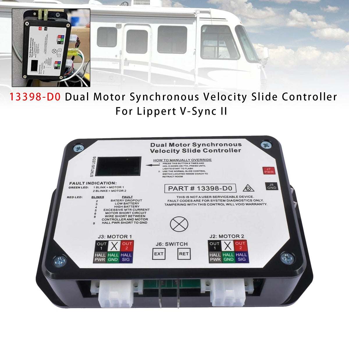 Dual Motor Synchronous Velocity Slide Controller for Lippert V-Sync II (13398-D0, 13398-DO)