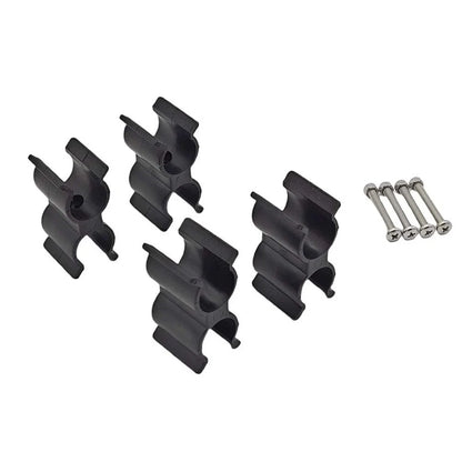 Set of 4 Double Tube Clip Holders for Boat Top Poles (Fits 7/8" to 1")