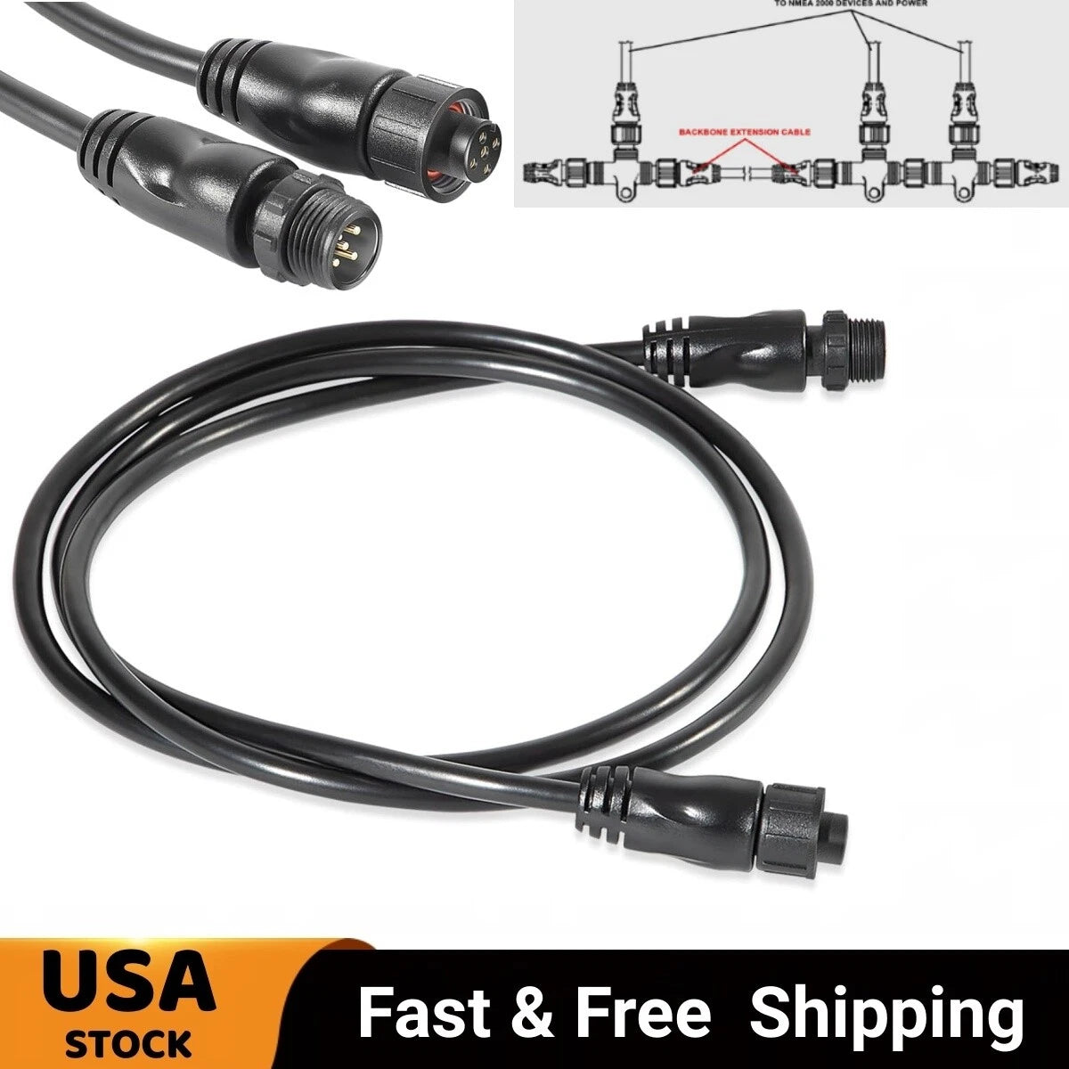 1 Meter NMEA 2000 Backbone Drop/Extension Cable for Lowrance Simrad Garmin