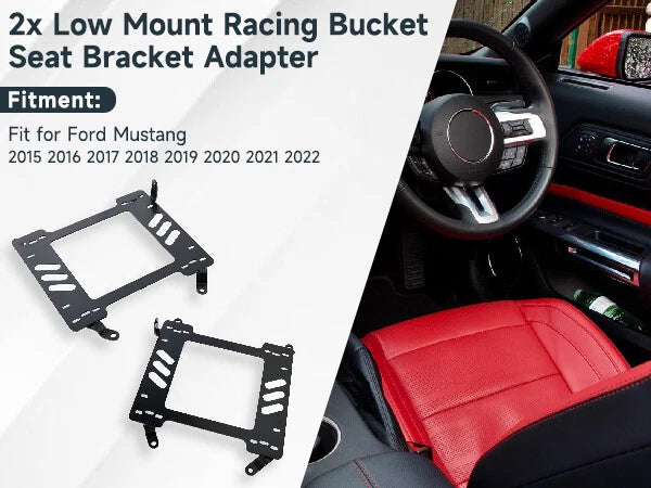 Set of 2 Heavy Duty Racing Seat Bracket Adapters for Ford Mustang (2015–2022)