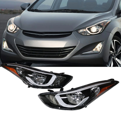 Set of 2 Halogen Headlights for Hyundai Elantra (2014–2016) 92102-3Y500, HY2503187