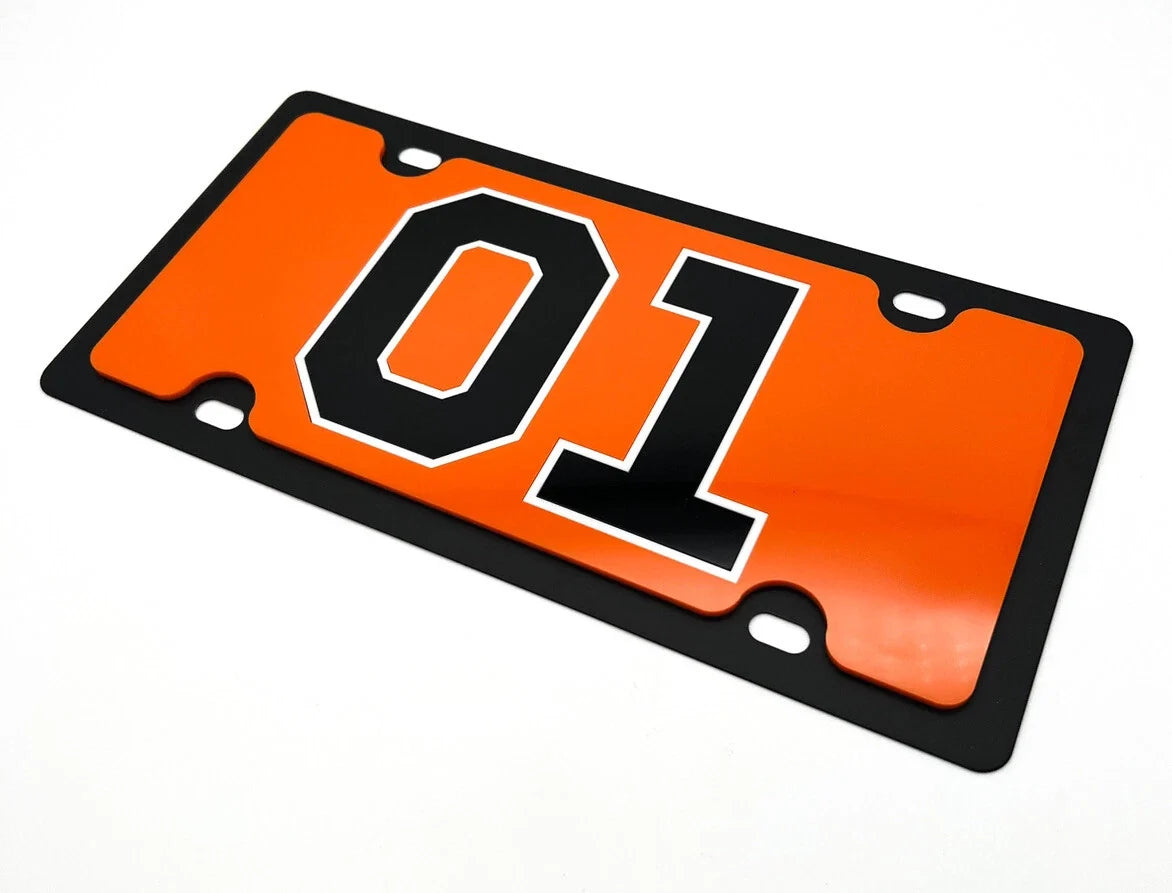 Premium License Plate for Chevrolet General Lee Black (2001–2005)