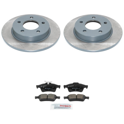 DuraGo Rear Rotors & Bosch QuietCast Ceramic Disc Brake Pads Kit for Mazda 3 (2004–2013)
