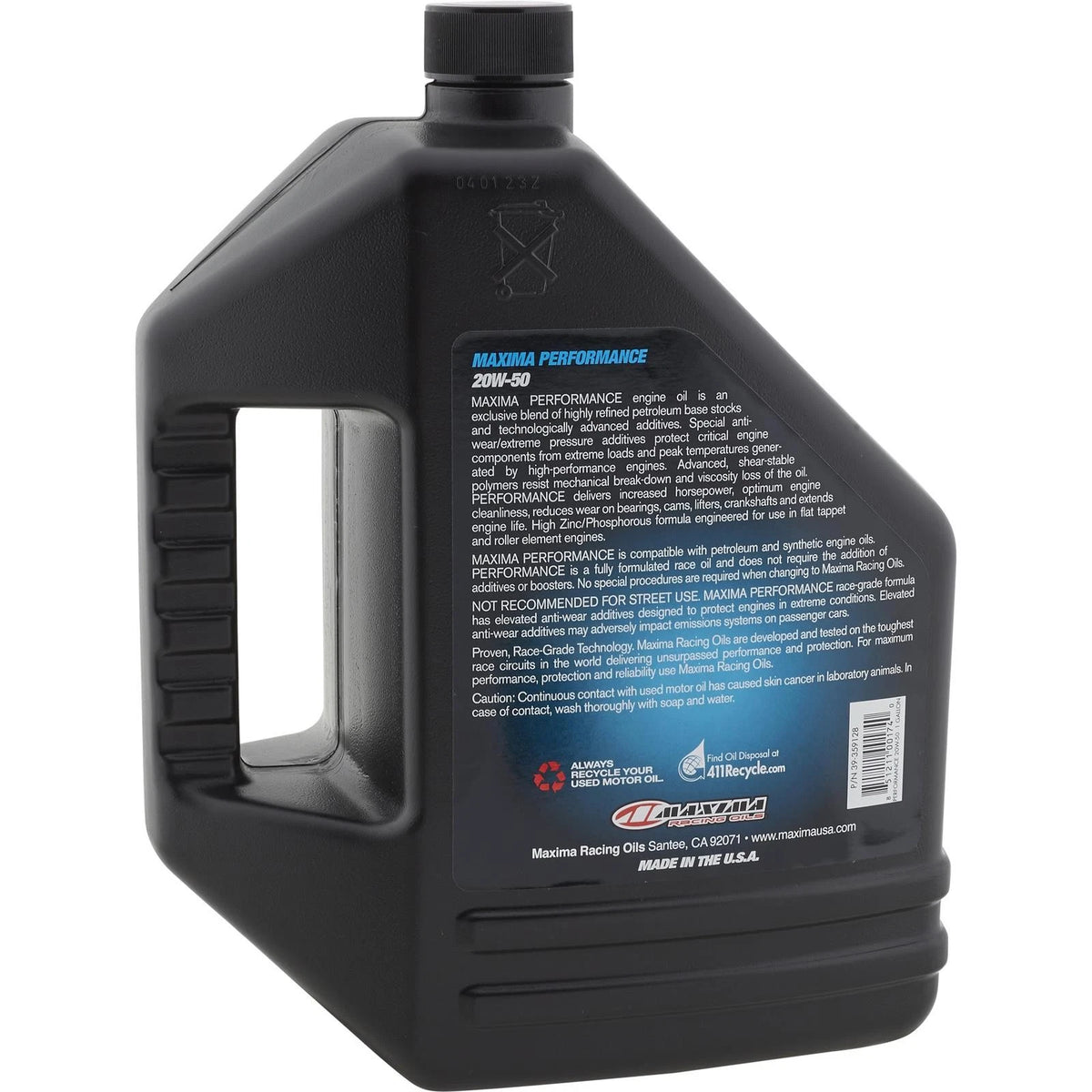 4 Gallons Performance Oil 20W50 for Maxima Racing Oils (39-35901)