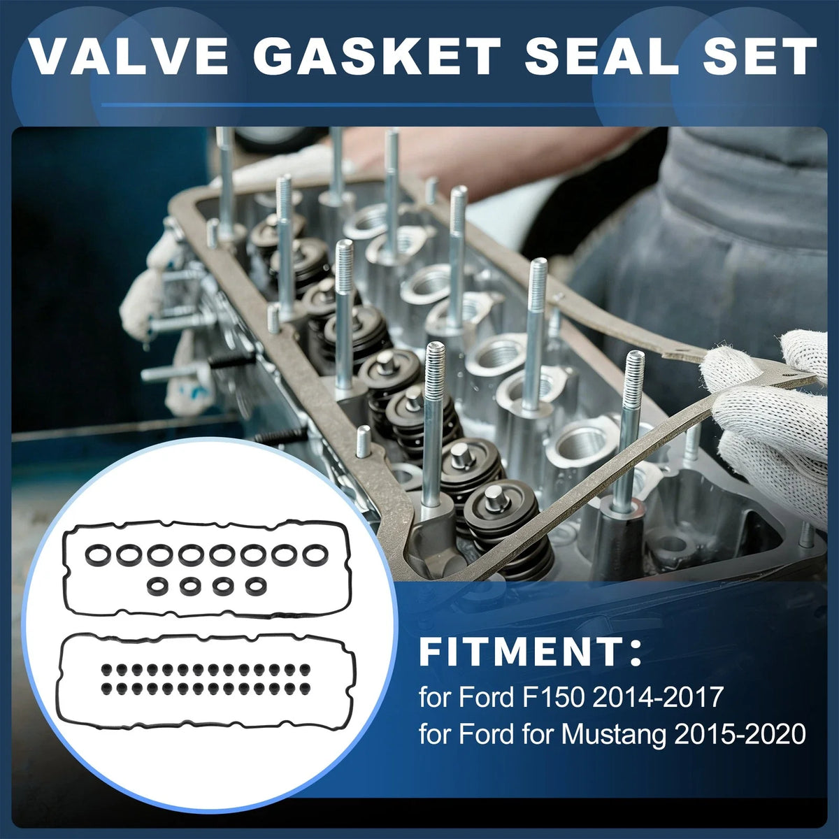 Valve Cover Gaskets Set for Ford F150 (2014–2017), Mustang (2015–2020)