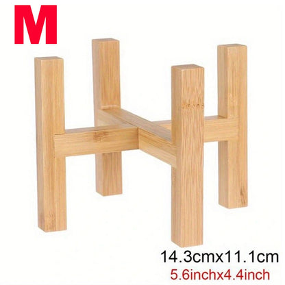 5.6in Bamboo Flower Stand Plant Rack Shelf Storage Display