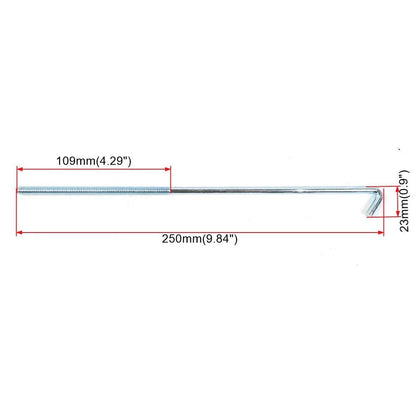 Set of 4 Steel J-Hooks for Car Battery Tie Down (10 Inches, M3)