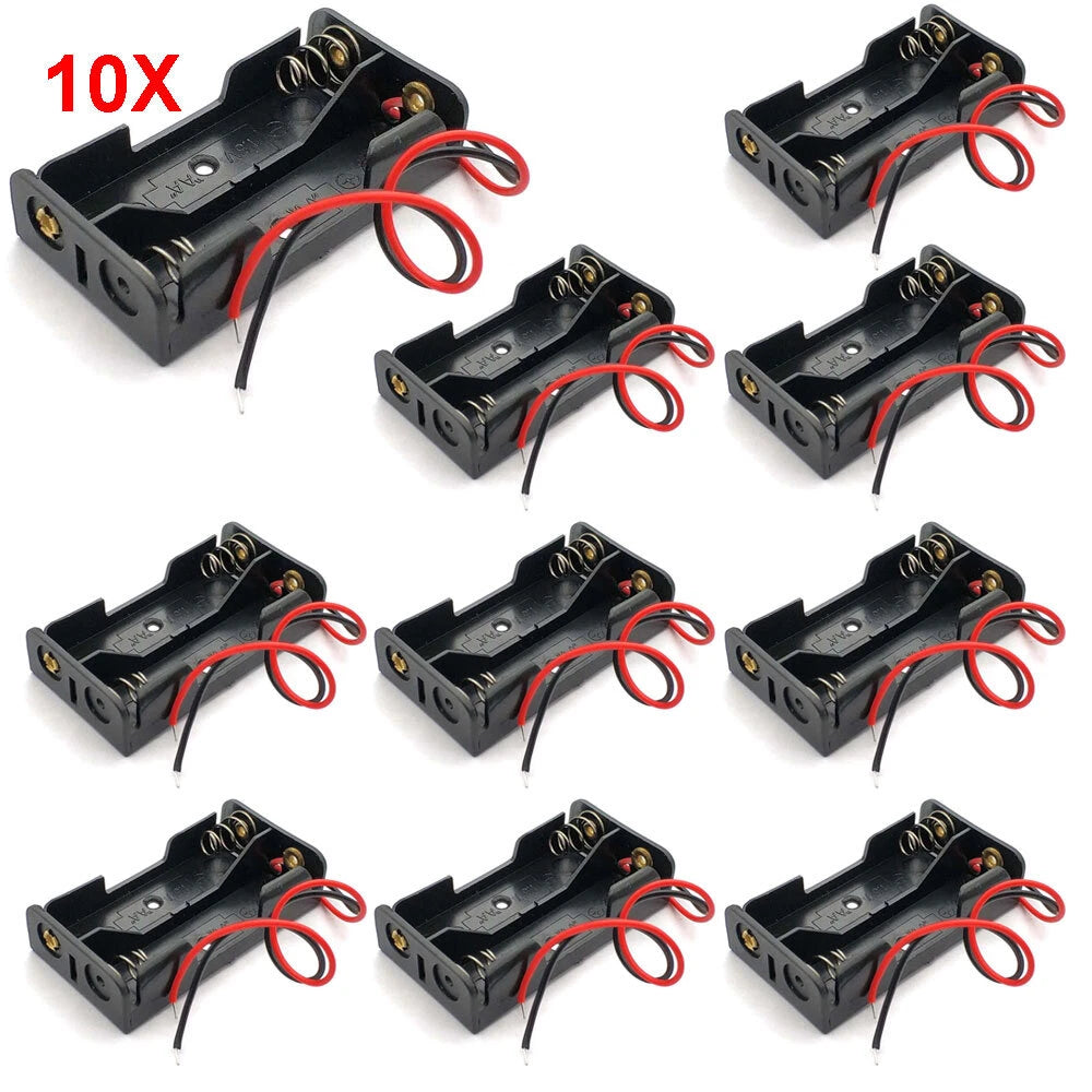 2X 3V Battery Holder Case Box for Series AA Batteries with Wire Leads (10 Pcs)