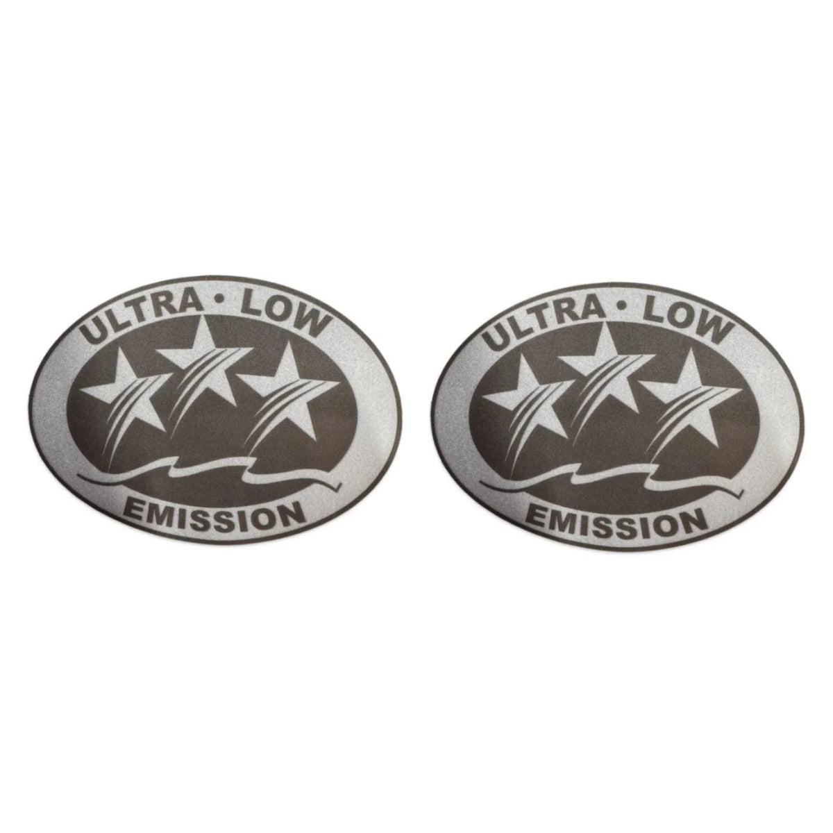 Set of 2 Ultra Low Emission CA DOT Graphic Stickers Light Gray 3.03"x2.24"