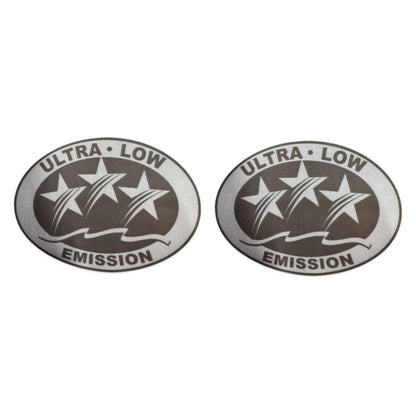 Set of 2 Ultra Low Emission CA DOT Graphic Stickers Light Gray 3.03"x2.24"