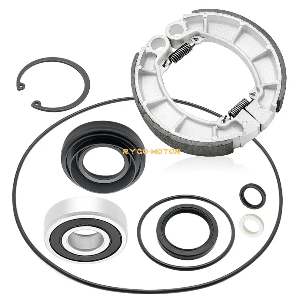 Rear Brake Drum Bearing Seals Shoes Kit for Honda Rancher 420, Foreman 500, 520