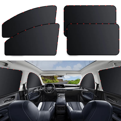 4 Pack Car Privacy Curtains for - Full Blackout Black