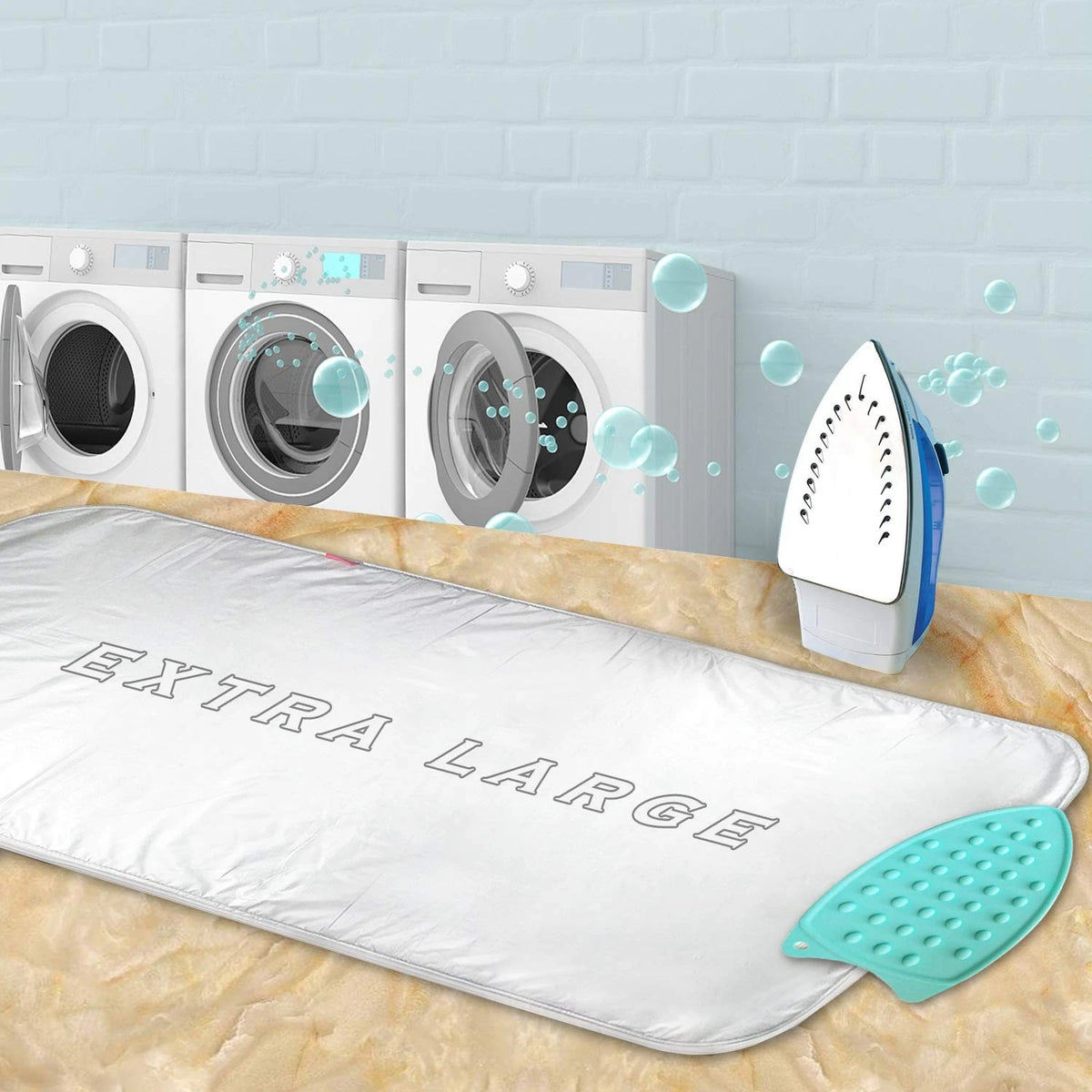 Extra Large Ironing Mat (47.25 x 21.55 inch) Portable Ironing Blanket