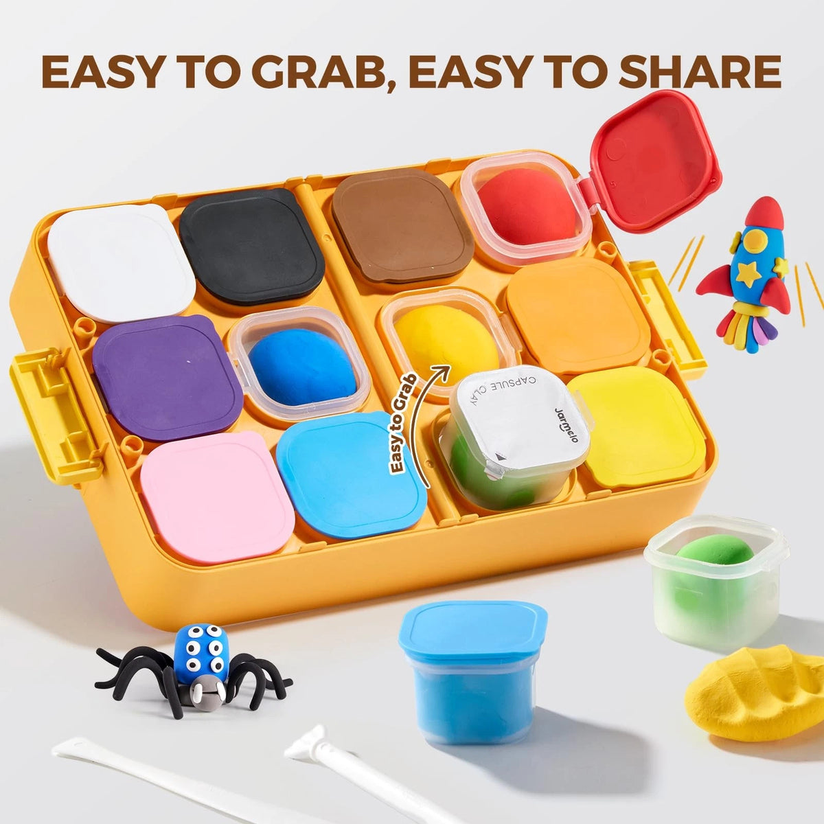 12 Colors Air Dry Clay Kit for Kids with Storage Box