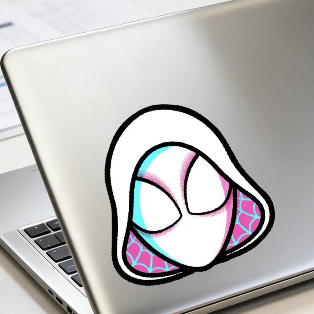 White Spider-Man Waterproof Sticker for Luggage, Refrigerator, Wall