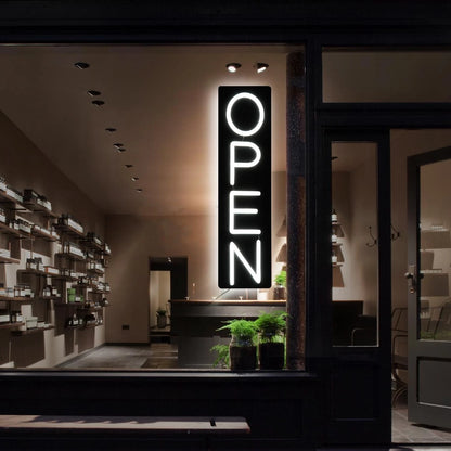 Ultra Bright LED Open Sign for Business 12V/2A Vertical 22 Inch