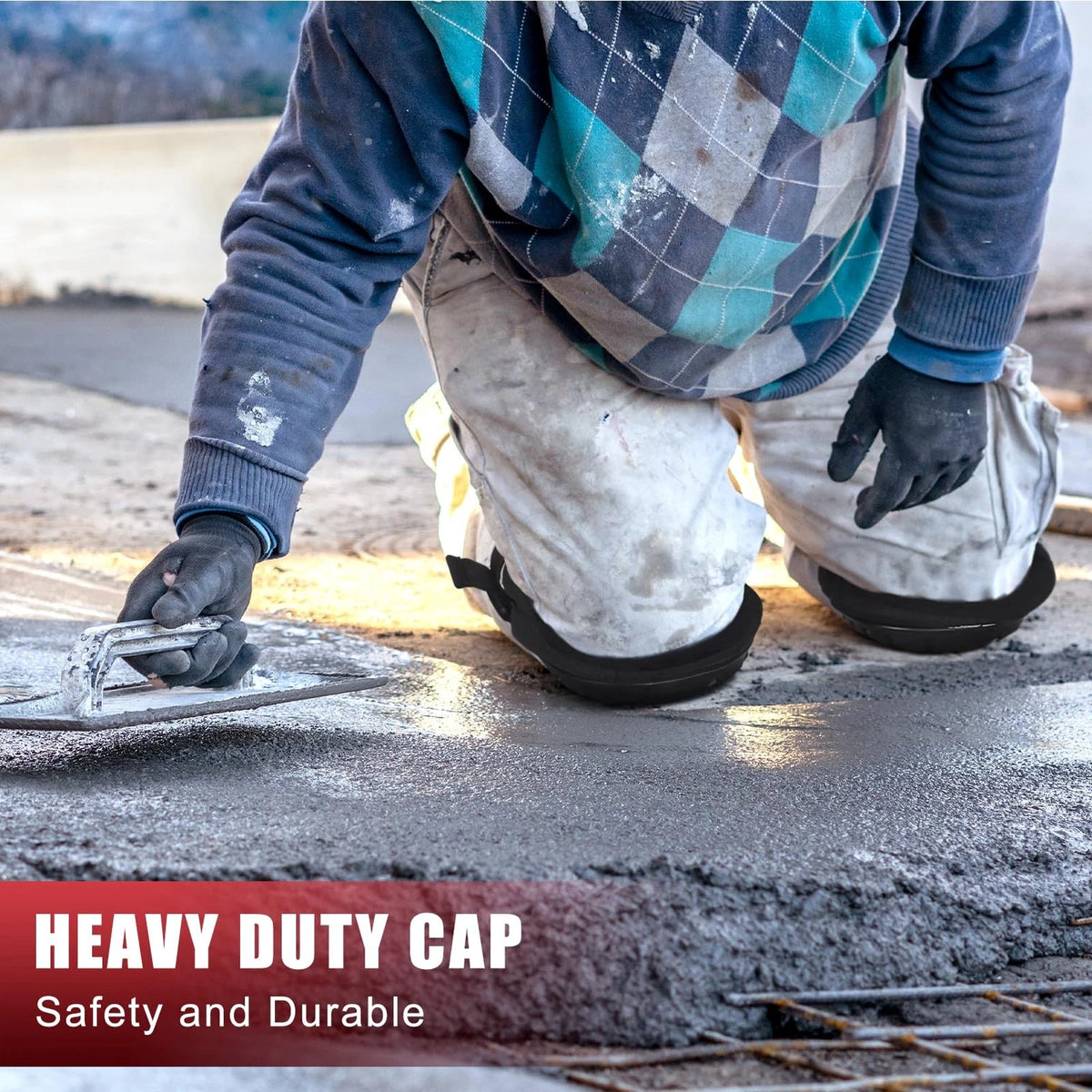 Knee Pads for Work Construction (One Size, Black)