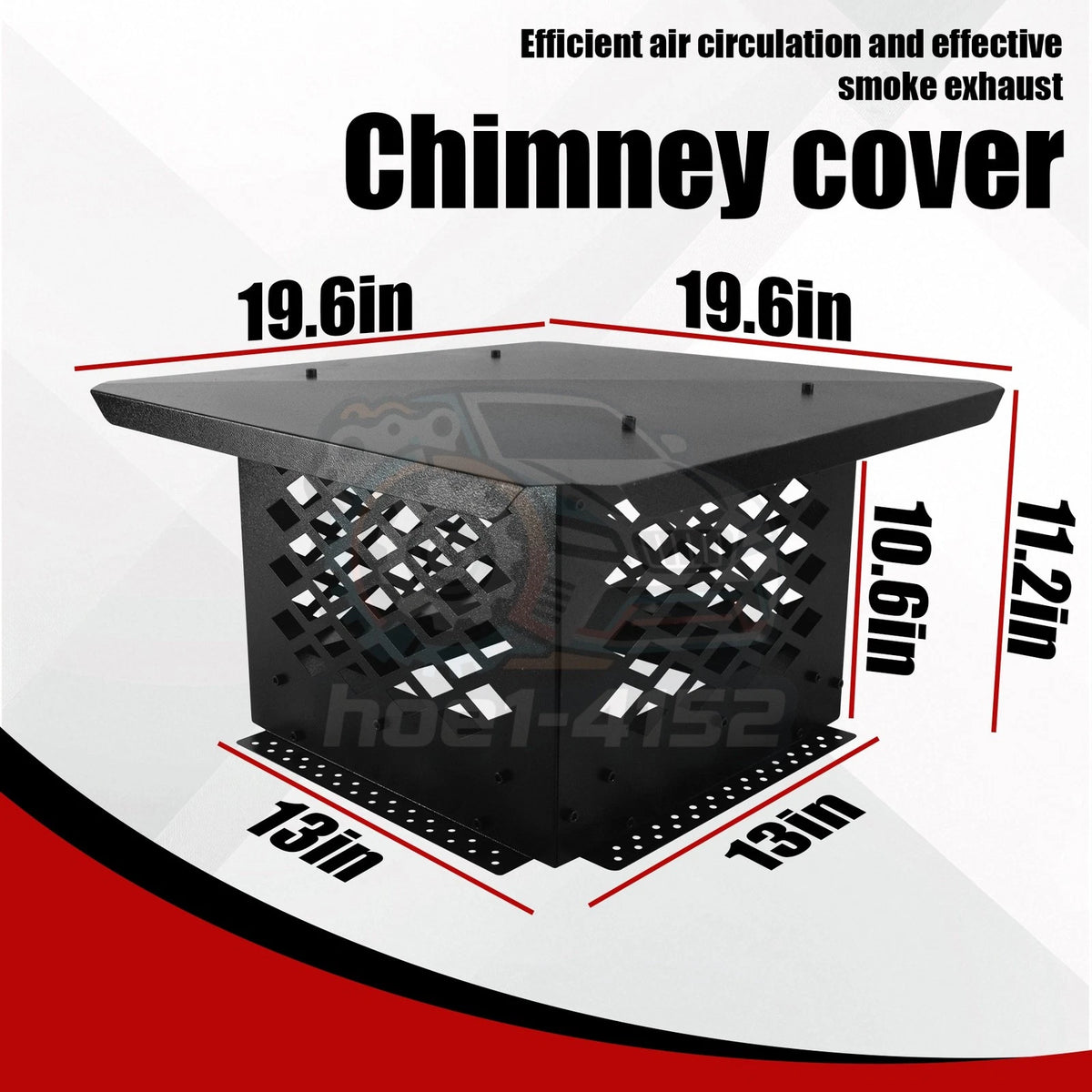 Square Chimney Cap 13" x 13" for Outdoor Fireplace