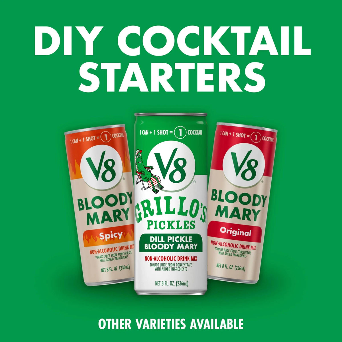 V8 Grillo's Pickles Dill Pickle Bloody Mary Mix 8 fl oz (Pack of 6)