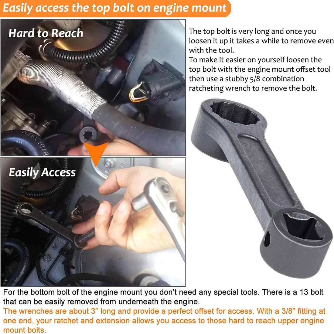 16 mm Engine Mount Socket Wrench for Mercedes Benz (2000–2023)