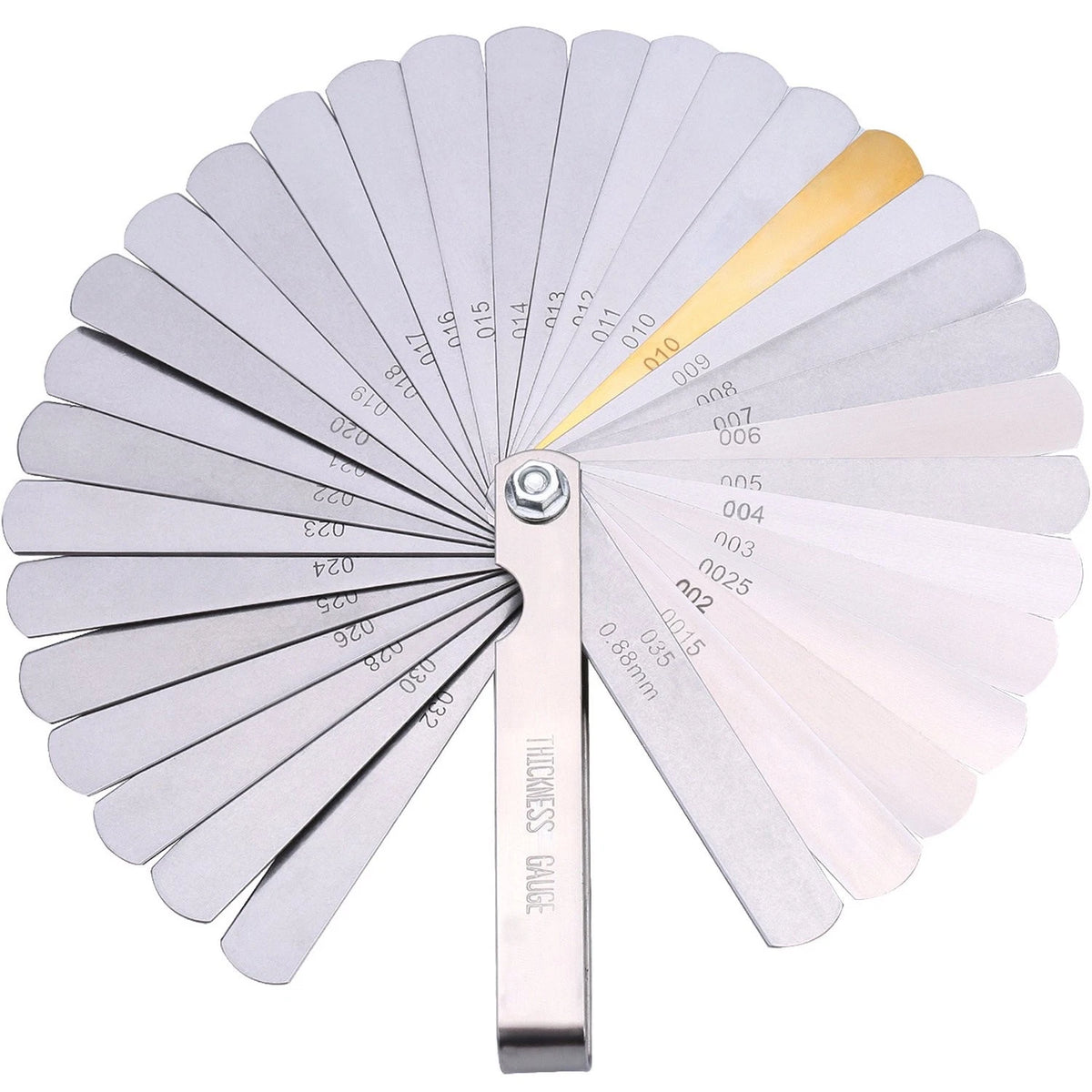 32 Stainless Steel Blades Feeler Gauge Dual Marked Metric 0.04-0.88 mm