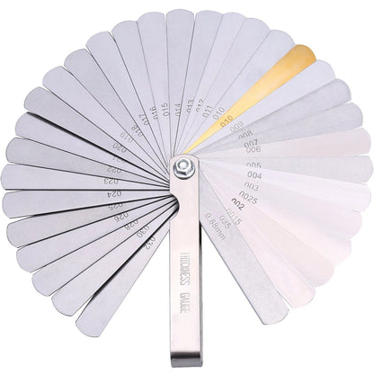 32 Stainless Steel Blades Feeler Gauge Dual Marked Metric 0.04-0.88 mm