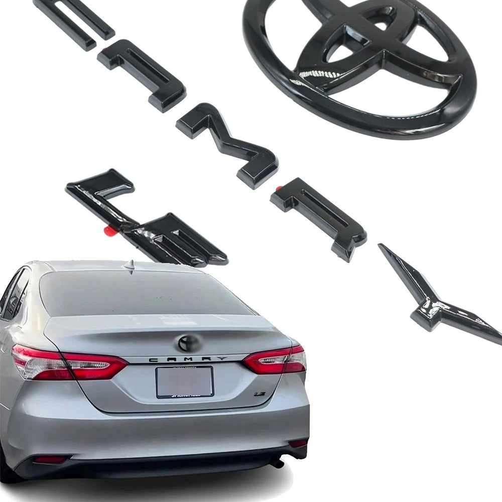 3pcs Emblem Overlay Kit for Toyota Camry (2018–2024) PT948-03191-02 Gloss Black