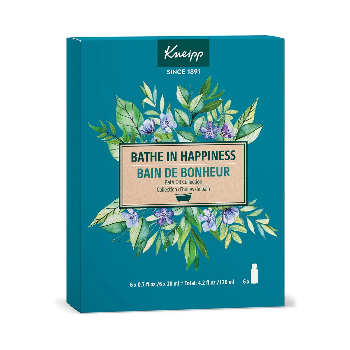 6X Bath Oil Set for Kneipp Bathe in Happiness (0.67 Fl Oz Each)