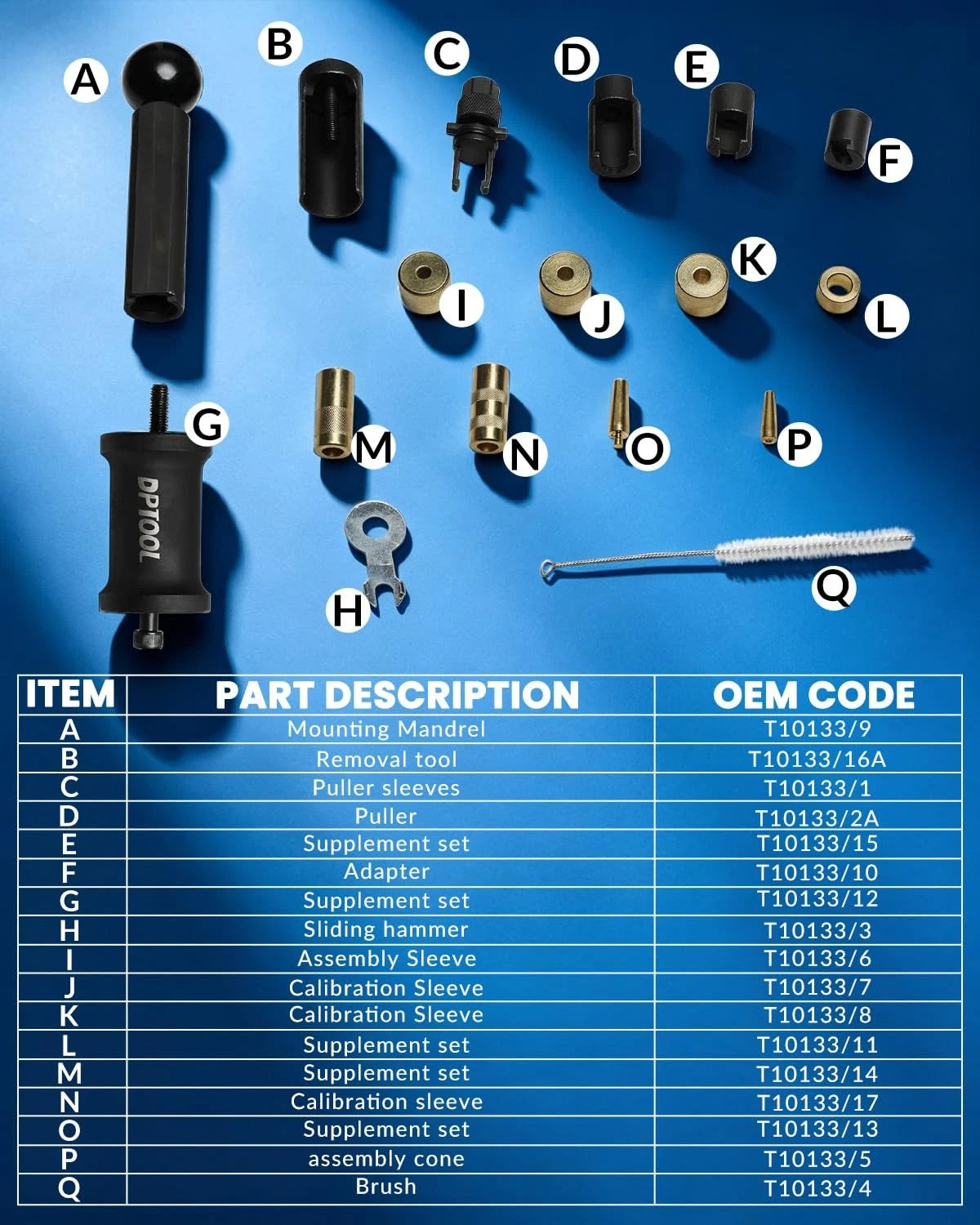 18PC Fuel Injector Puller Removal Set for Gasoline Vehicles