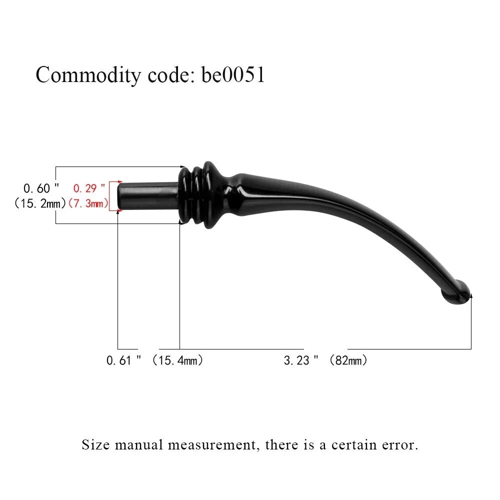 2X Bent Curved Pipe Stem Mouthpiece Replacement for Tobacco Pipe