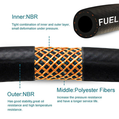 10FT 5/16" Fuel Line Hose J30R7 NBR for Automotive Fuel Systems
