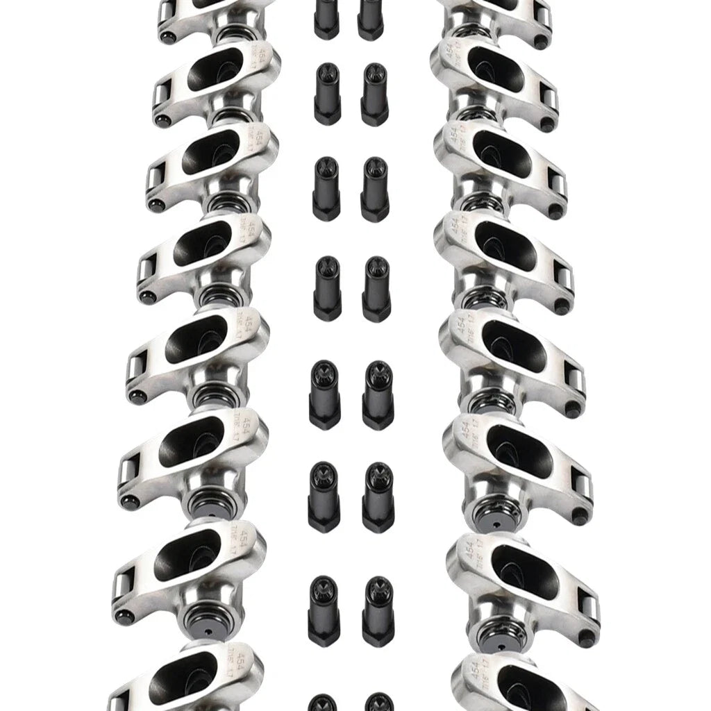 Set of 16 Stainless Steel Roller Rocker Arm Nuts for BBC 454 396 427 (1965–2000)