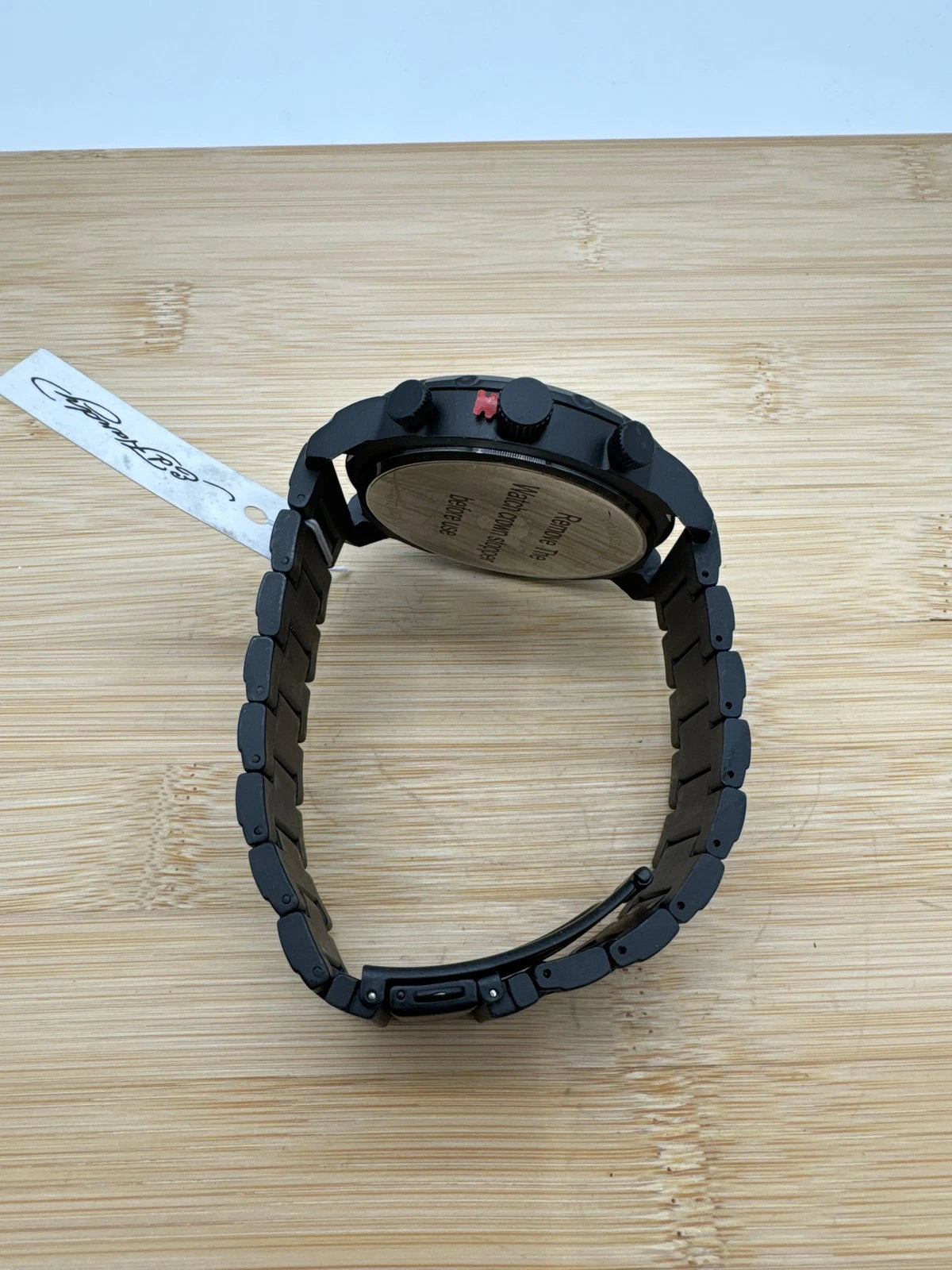 Matte Black Metal Bracelet Watch for Ed Hardy Men's 50mm Gift Set