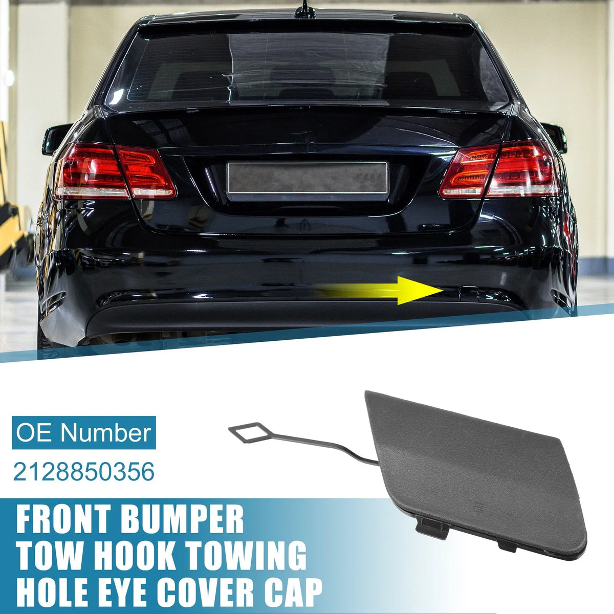 Tow Hook Cover 2128850356 for Mercedes-Benz E200 (2014–2016) Black