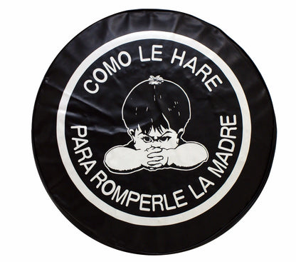 15" Angry Boy Black Tire Cover for Universal Fit (TC138)