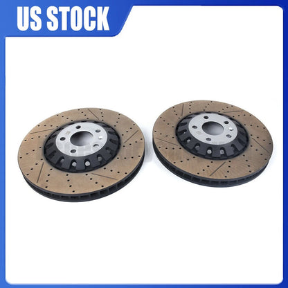 Set of 2 Front Vented Brake Disc Rotors & Pads for A6 A8 Q Q7 Q8 (2015–2023) 4M0615301AS, 100.3374.75, BD3649