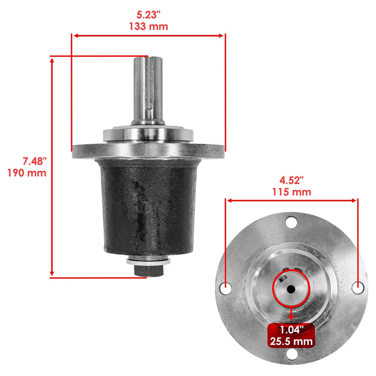 36" Deck Spindle for Wright WMI Stand Velke WVG36 WSR36 WSPN36 WS36 (SD295)