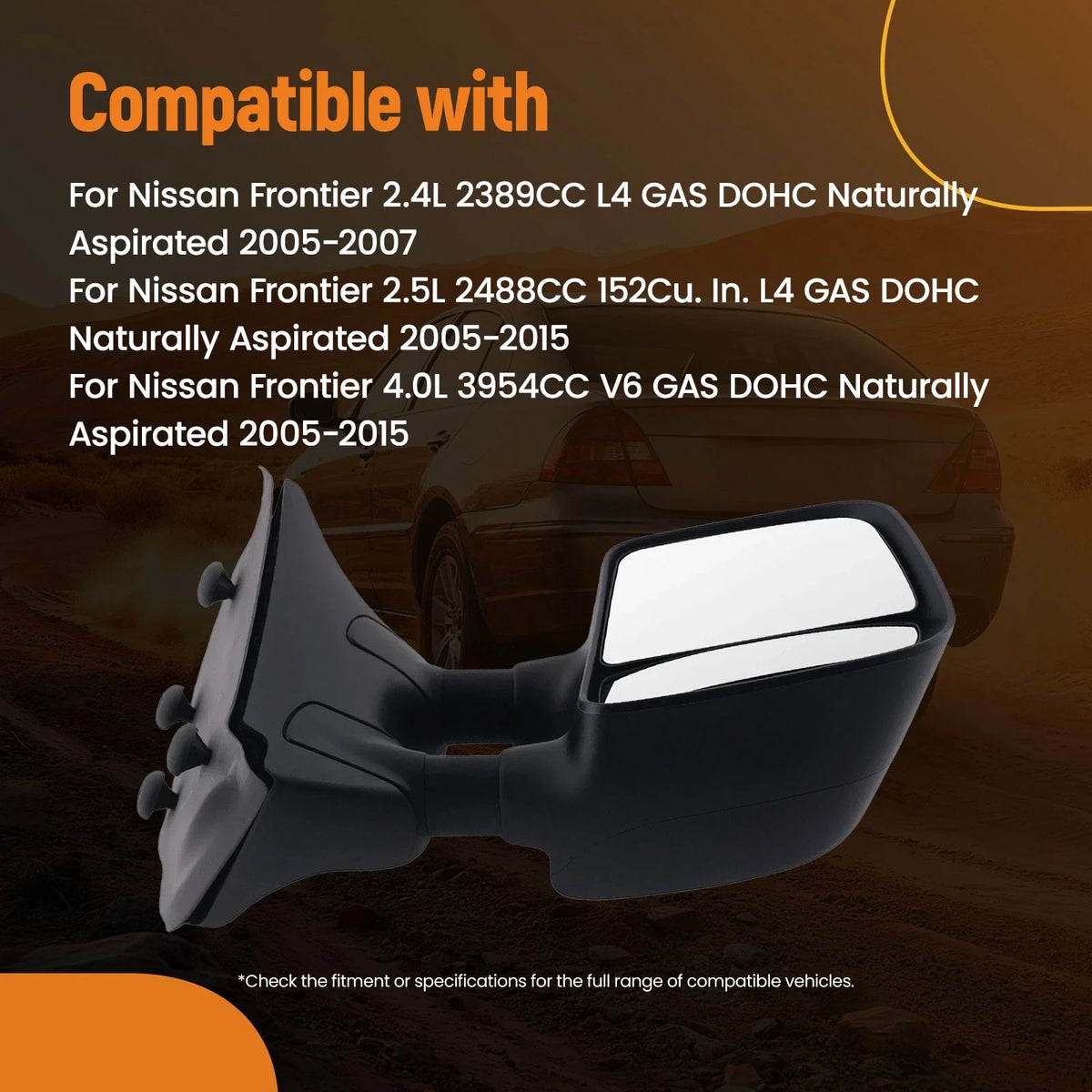 Right Rear View Mirror for Nissan Frontier (2005–2015) Manual 96301EA000
