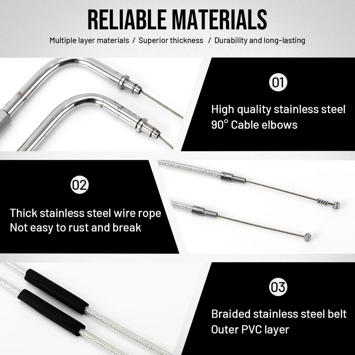 Throttle Idle Cable Set for Harley Tour Glide Sportster (6579-02A)