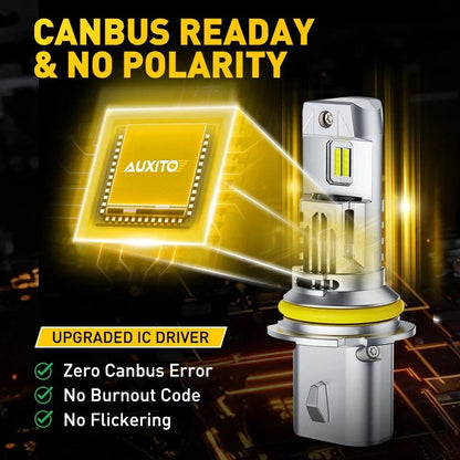 2X AUXITO 9007 HB5 LED Headlight Bulbs for High/Low Beam (6500K, 33000LM)
