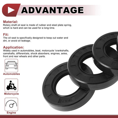 Set of 5 Rotary Shaft Oil Seals 28x52x10mm Nitrile Rubber 672668828533