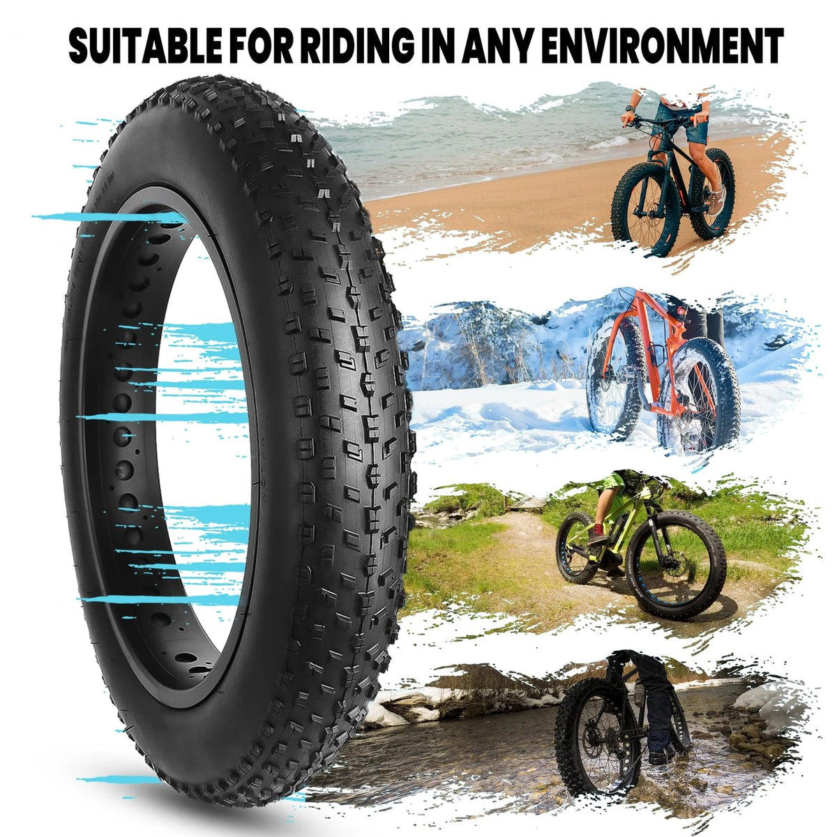 Set of 2 Fat Bike Tires 20x4 Inch Folding